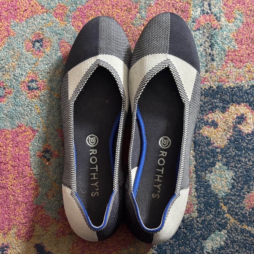 Rothy's Black and White Patterned Flats
